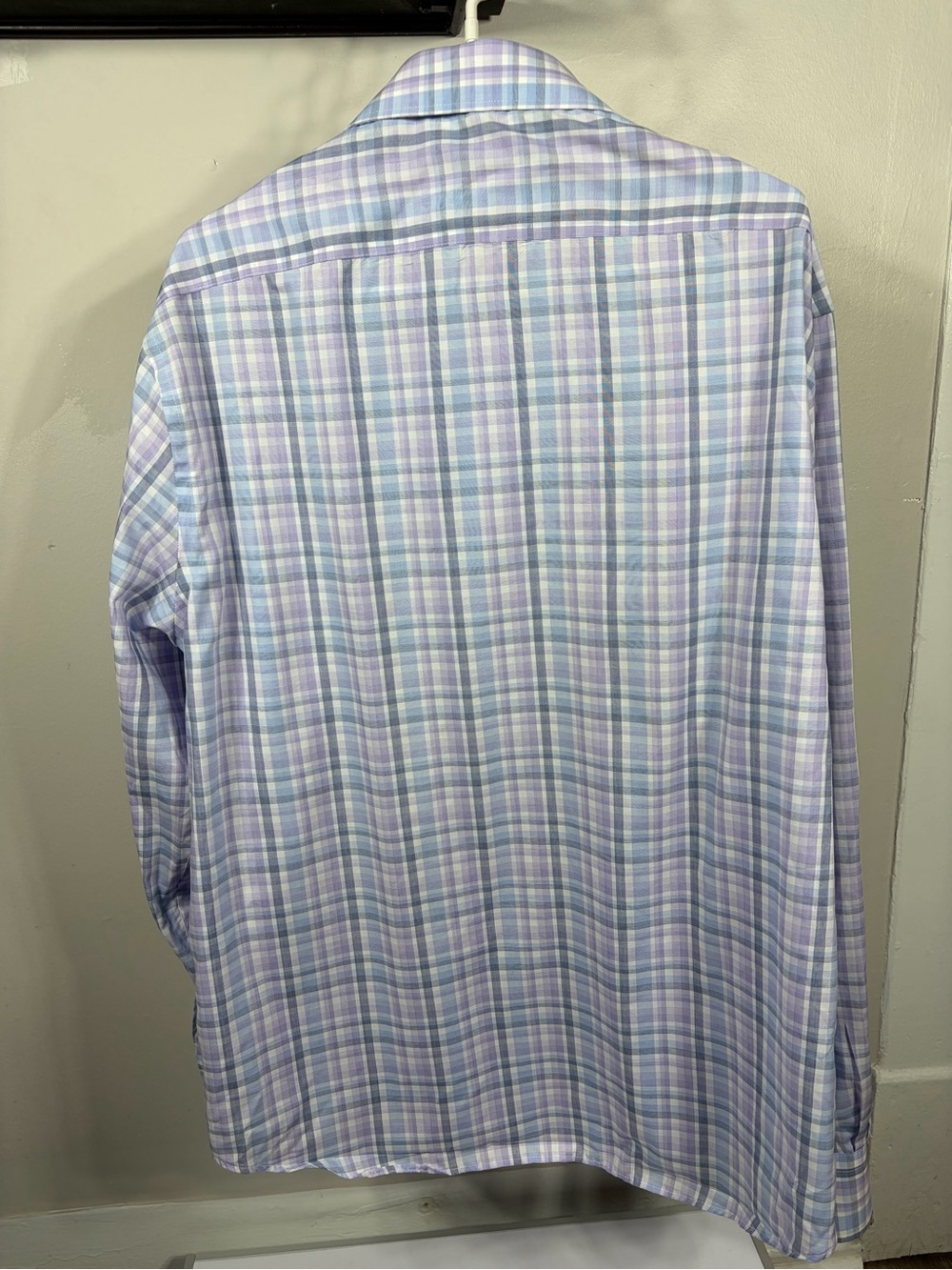 Joseph Abboud XL Men's Plaid Dress Shirt Blue Purple Long Sleeve Button Down - Picture 3 of 3